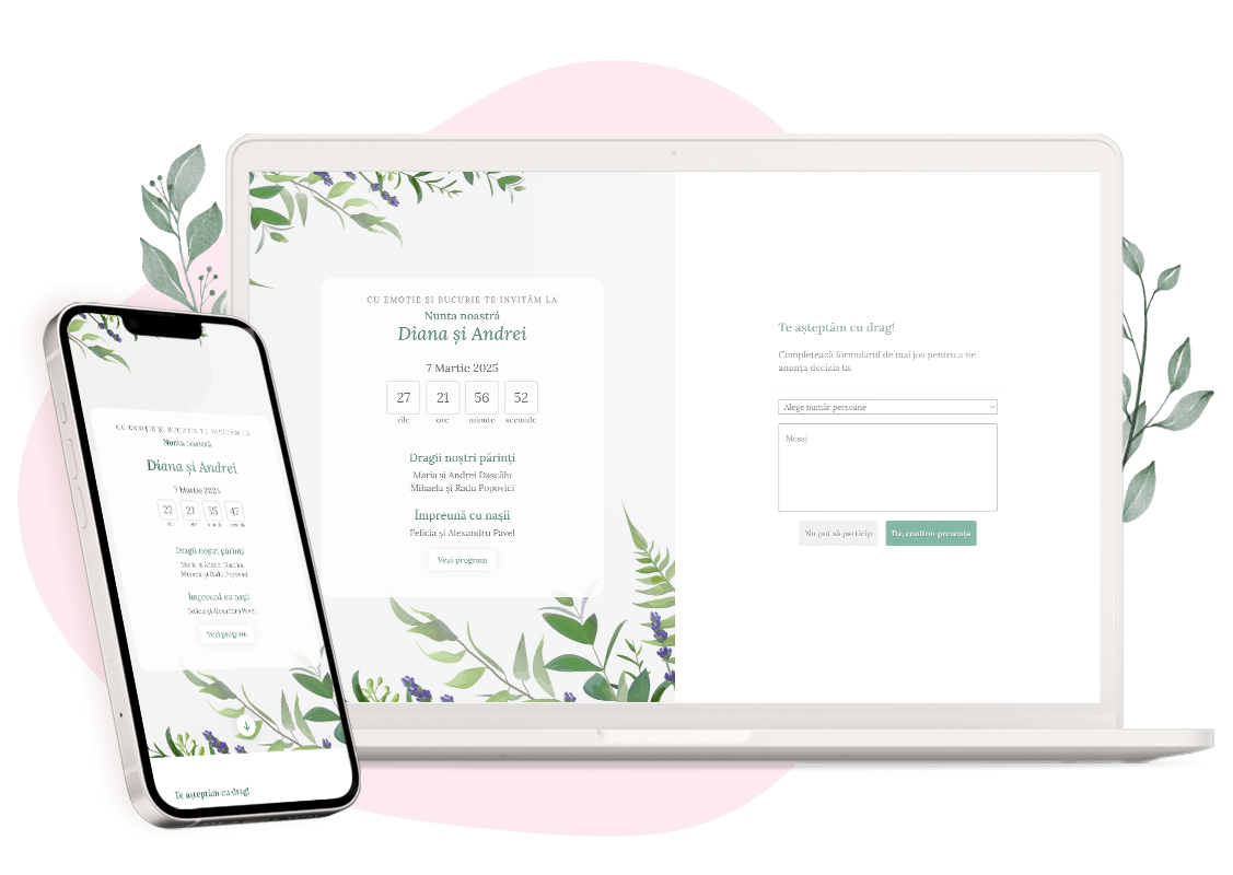 Modèle d'invitation en ligne pour Mariage : personnalisez Minimal selon vos envies.