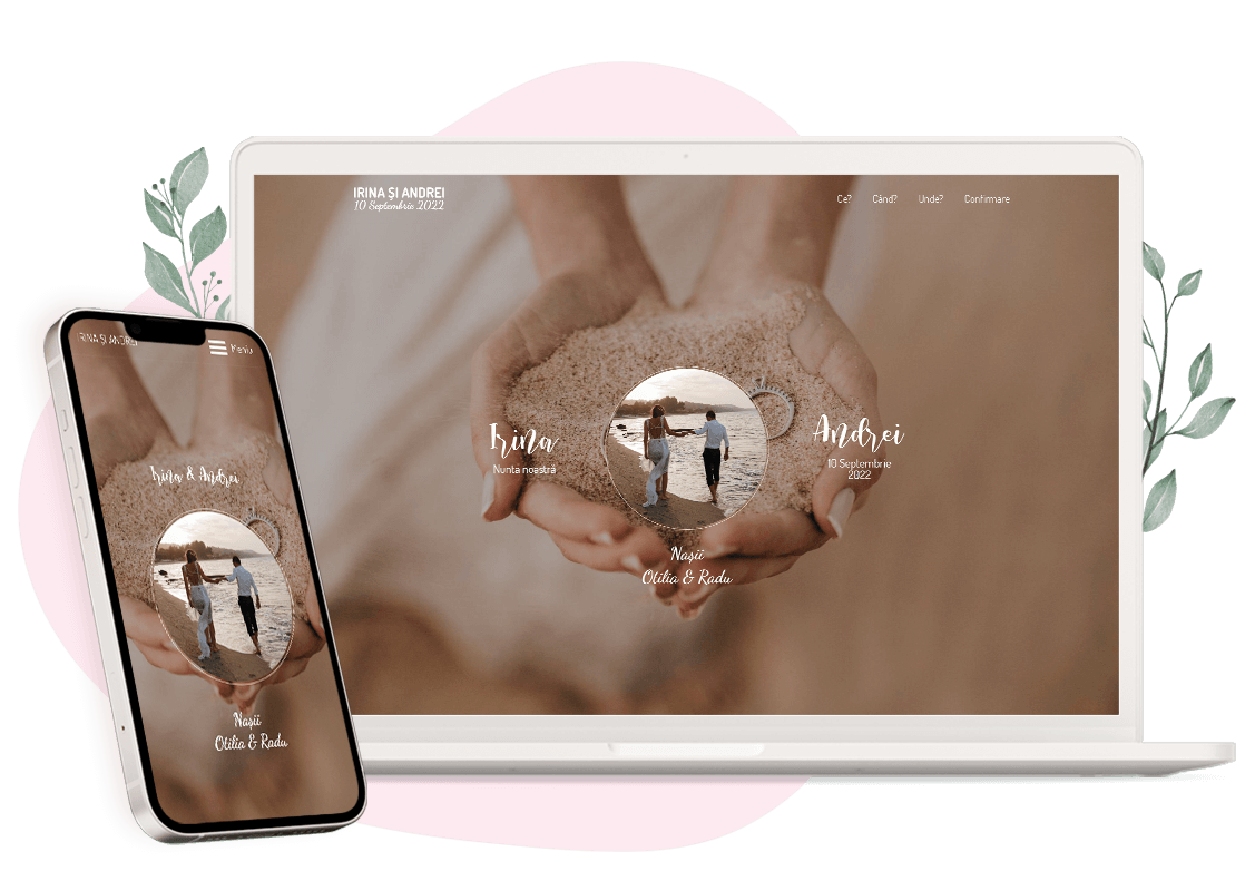 Modèle d'invitation en ligne pour Mariage : personnalisez Purple flowers selon vos envies.