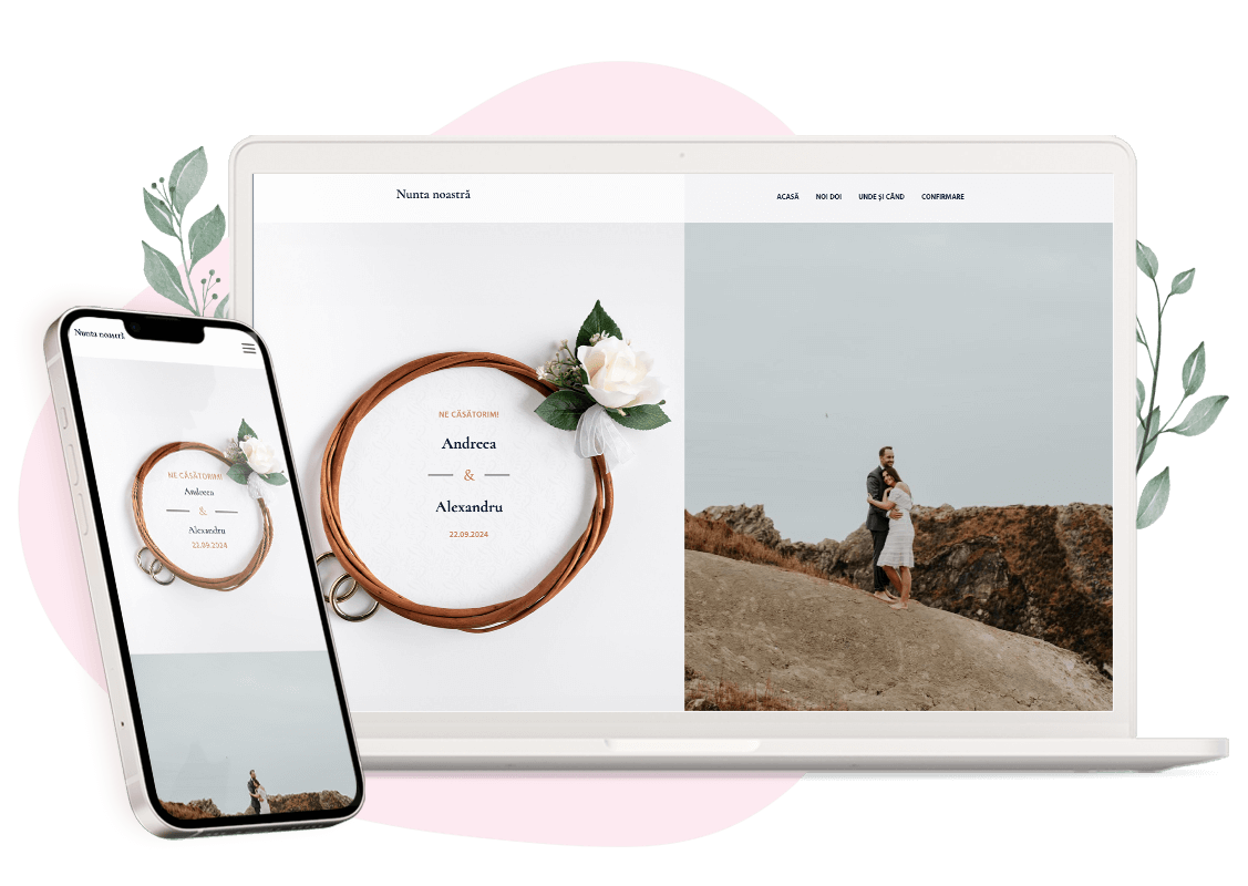 Modèle d'invitation en ligne pour Mariage : personnalisez Timeless selon vos envies.